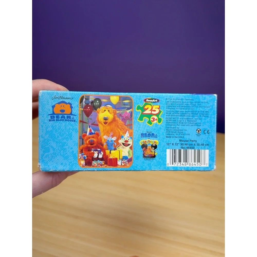 Vintage 1999 Bear in the Big Blue House Mouse Party 25 Pc Puzzle RoseArt